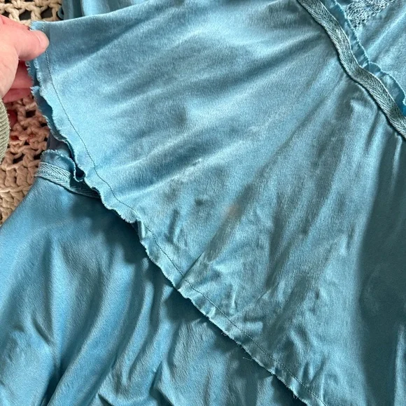 Free People Teal Sleeveless Tunic with Crochet Detail - Picture 4 of 11